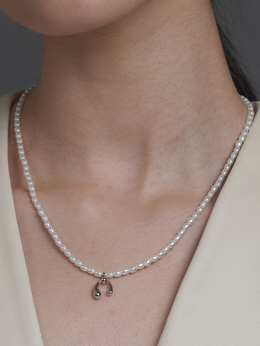 BF OC Pearl pendant necklace (2color)