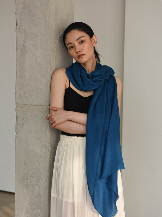 Cashmere pashmina muffler_Shawl ocean blue