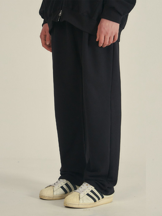 [기모버전추가]Deep one-tuck wide sweat pants(4col)