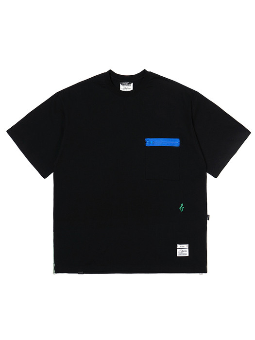 23 ZIPPER OVERSIZED T-SHIRTS BLACK