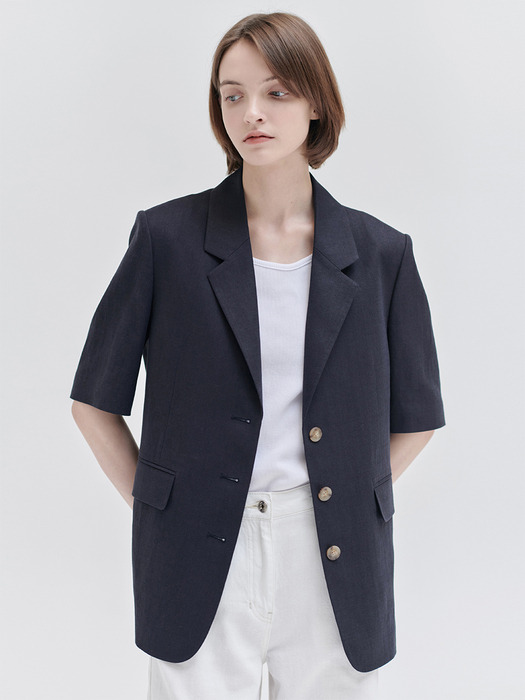 24MN linen half sleeve jacket [NA]