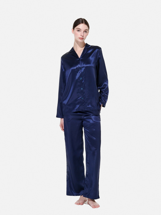 Lumiere Silk Pajamas Navy