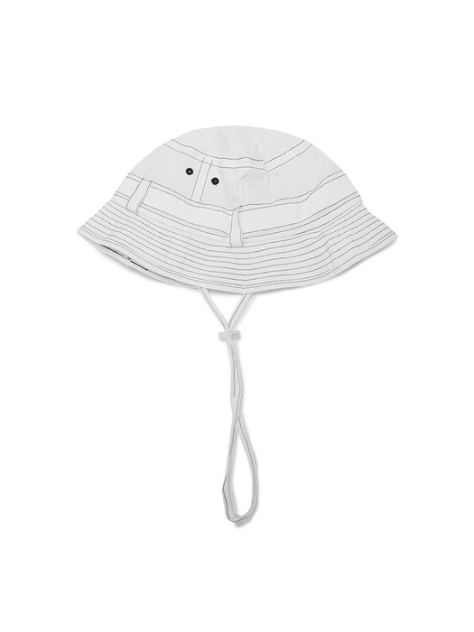 MATIN STITCH SAFARI BUCKET HAT IN WHITE