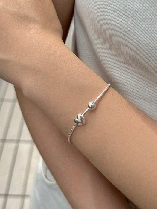 [silver925] heart ball bracelet