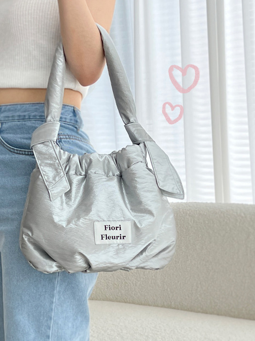 Lottie tote shoulder bag _Shine Silver