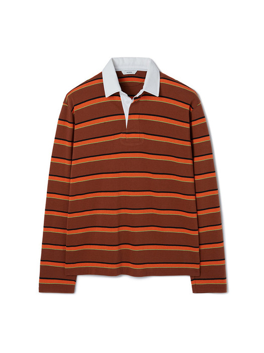 UNISEX, Stripe Rugby Shirt / Orange Stripe