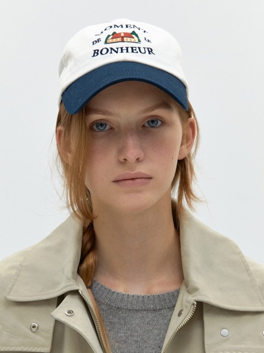 bonheur ball cap - ivory/navy