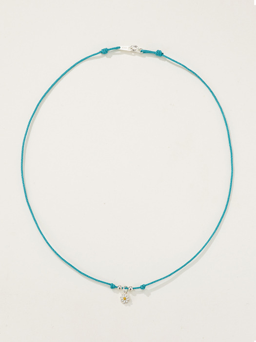 925 Daisy Pendant Silk Necklace