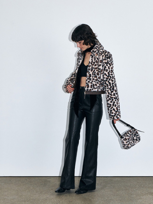 Eco-friendly Leopard Fur Shoulder Bag