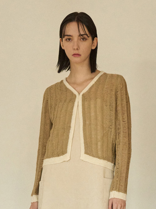 Sukashi Bolero Cardigan_Beige