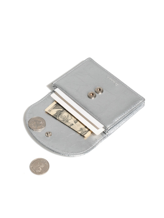 CRINKLE HALFMOON ACCORDION POCKET - SILVER