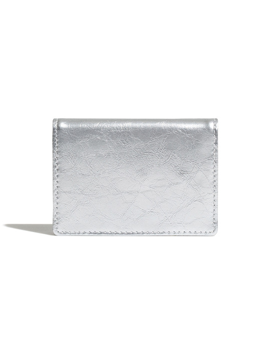 CRINKLE HALFMOON ACCORDION POCKET - SILVER