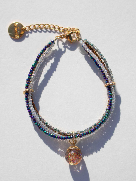 Crystal Beads & Snowball Bracelet