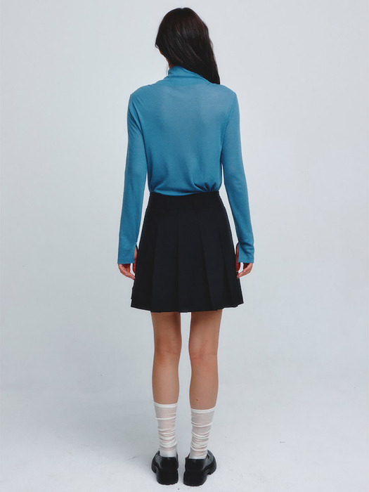 Layered Pleats Mini Skirt  Black (KE4127M035)
