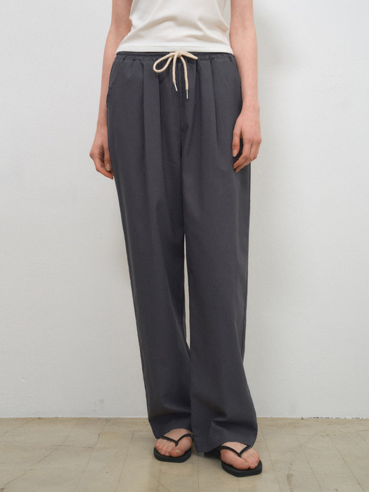 Easy Linen Semi-Wide Banding Pants(7color)