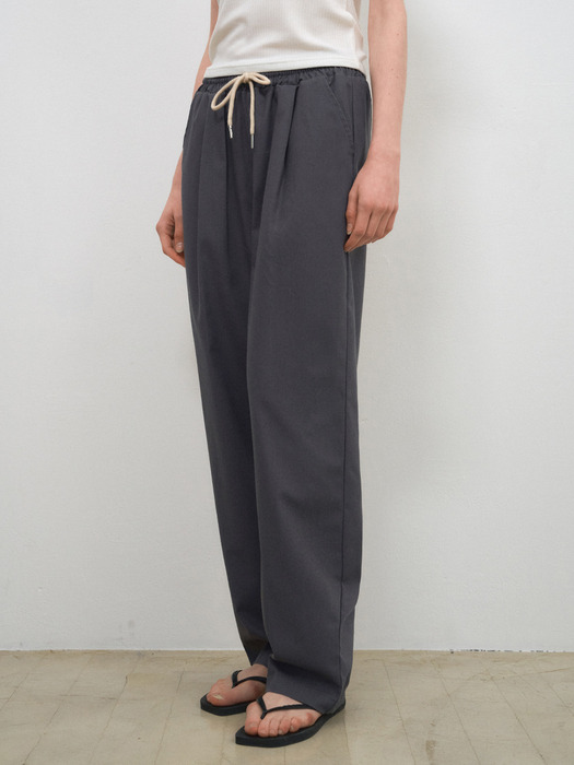 Easy Linen Semi-Wide Banding Pants(7color)