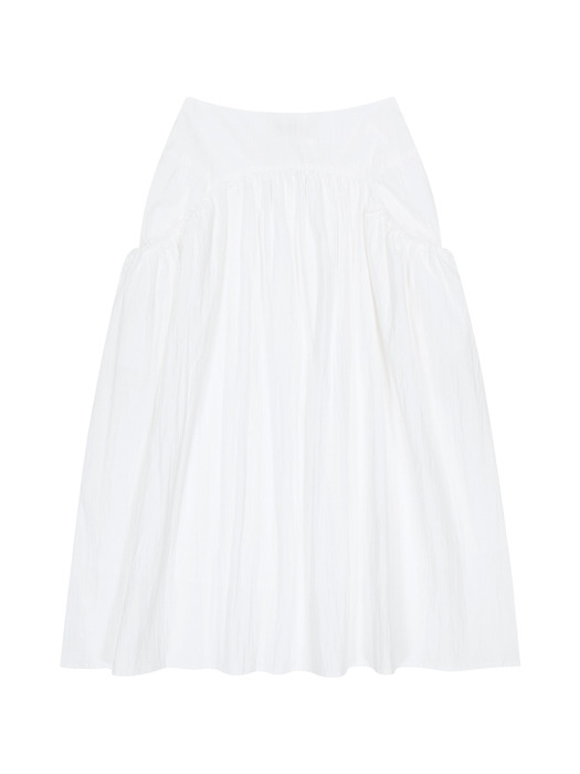 SHIRRING POCKET LONG SKIRT (WHITE)