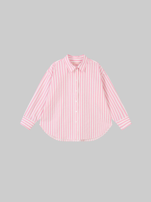 Exclusive Striped Oversized Cotton Shirt (pink striped)