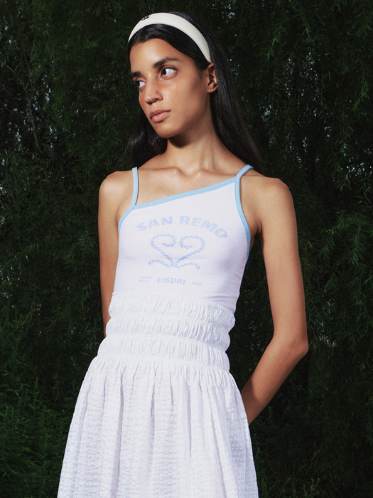 Sanremo Tank Top Off-White Sky Blue