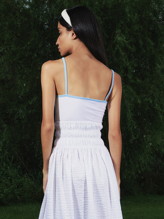 Sanremo Tank Top Off-White Sky Blue