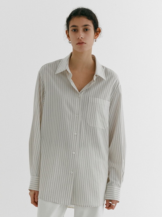 3차_LOOSE FIT OVERSIZED STRIPE SHIRT_IVORY