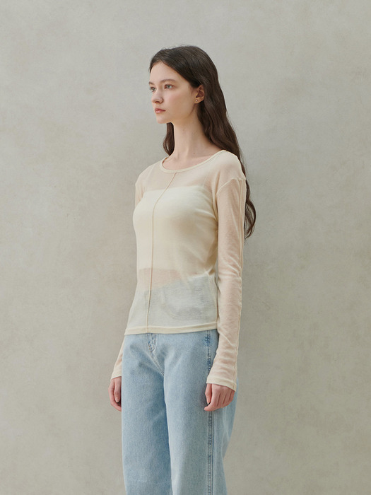 Cathy Sheer Round T-Shirt