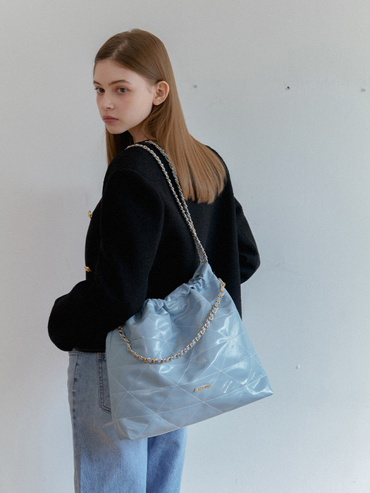 ANC DRAW CHAIN SHOULDER BAG_BLUE