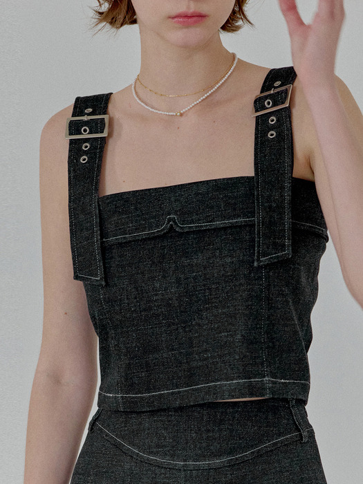 Denim Bustier Top(2color)