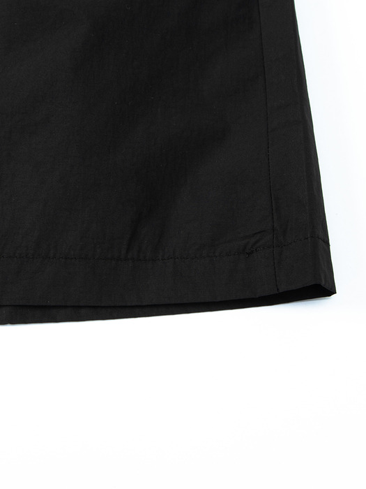 24SS Pleats Long  Skirt - Black