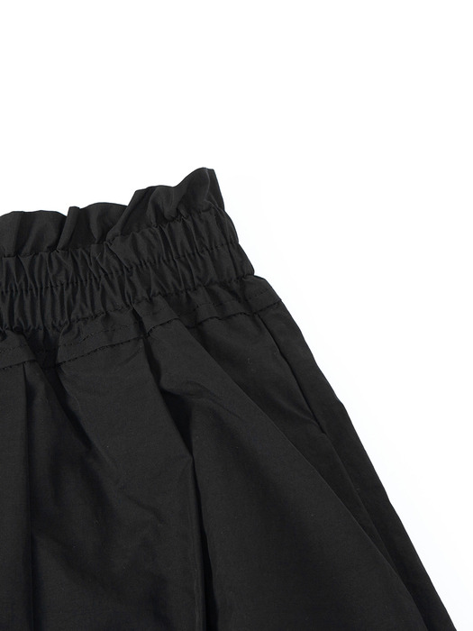 24SS Pleats Long  Skirt - Black
