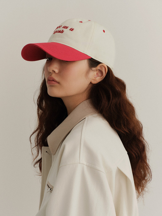 LOVE US U Sporty ball Cap (Two tone Red)