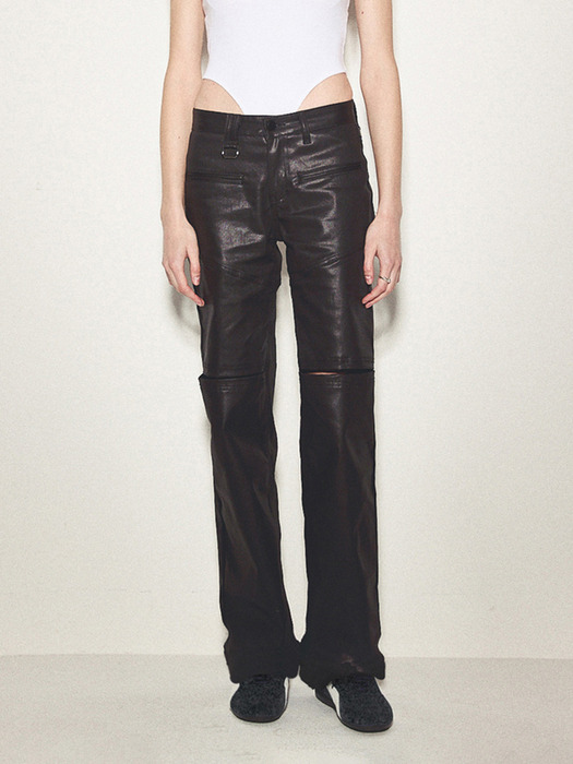 Straight Black Coated Jeans