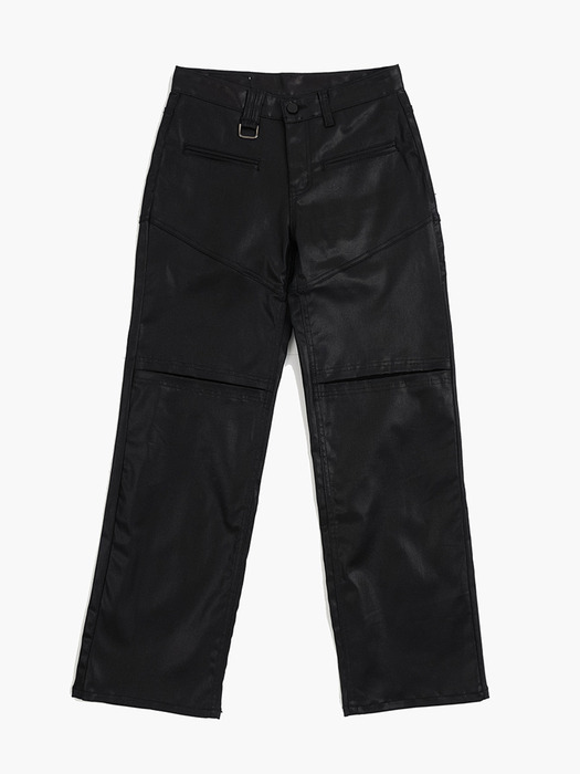 Straight Black Coated Jeans