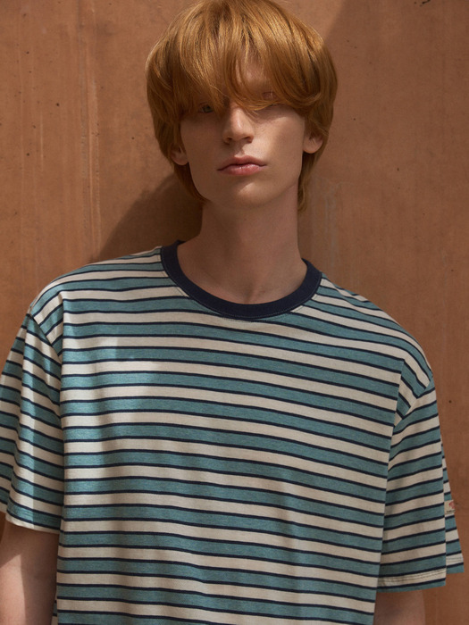 Vintage Stripe Short Sleeve T-shirt 4color