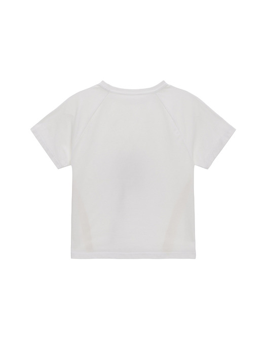 TWO TONE CUTTED RAGLAN CROP TOP IN WHITE