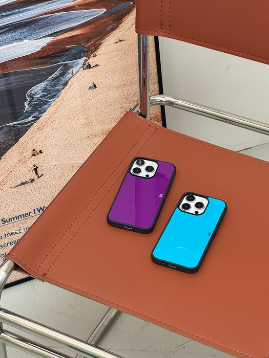 limvillage logo glass bumper case [Purple]