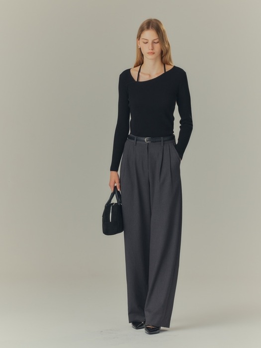 [웜/베이직] 와이드 슬랙스 3종_3colors / 베이지, 블랙, 차콜