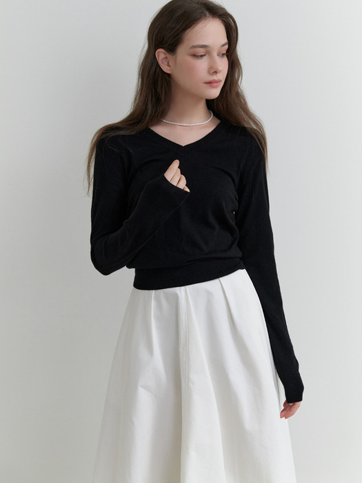 Fond v-neck knit (black)