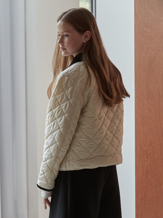 Detachable quilting jumper - Cream ivory