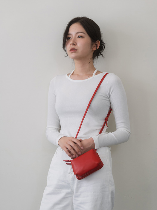 Two-pocket Mini Bag - Red