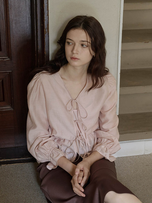 [24FW] Ella Ribbon Pink blouse