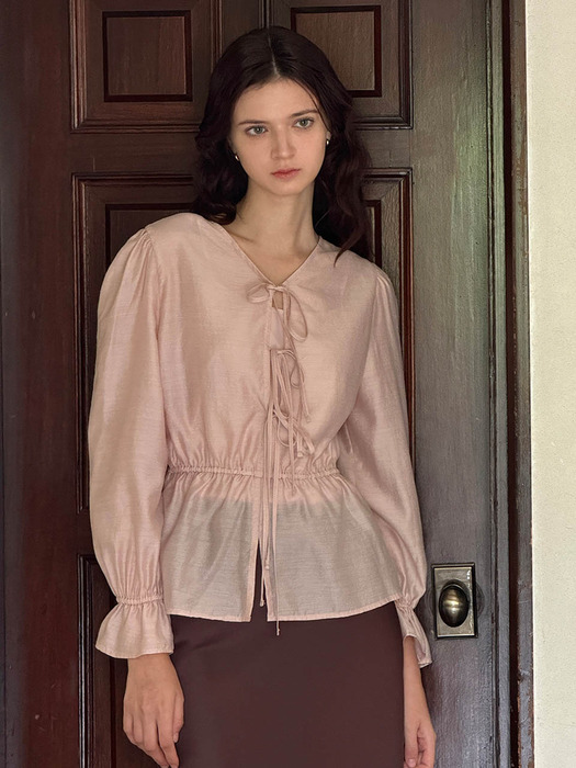 [24FW] Ella Ribbon Pink blouse