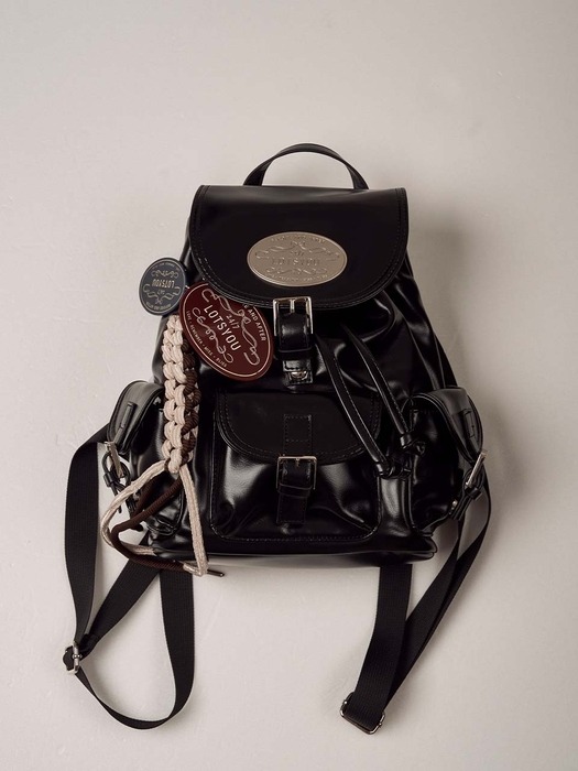 lotsyou_Nostalgia chubby Backpack Leather Black