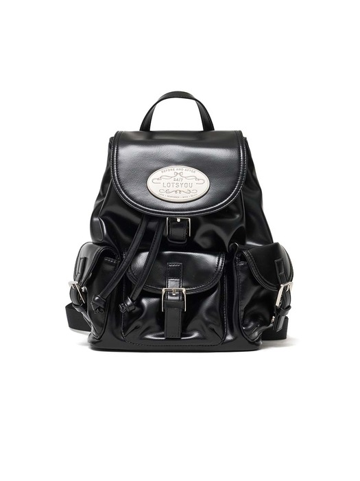 lotsyou_Nostalgia chubby Backpack Leather Black