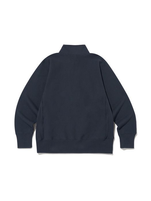 [ASIA] Reverse Weave® 115 (블루택) 기모 릴렉스핏 하프집 스웨트셔츠 (DARK NAVY) CKTS4F307N3