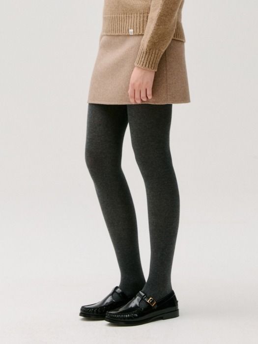 basic cotton tights - charcoal