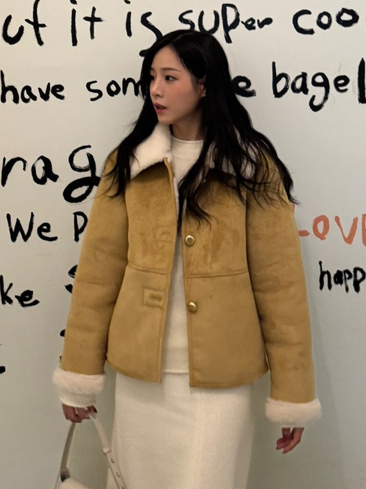 Gold button mustang jacket - Beige