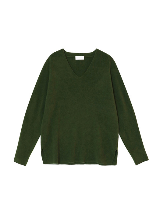 Ribbed V-Neck Cashmere Blended Knitwear (5colors) VKNIT_036