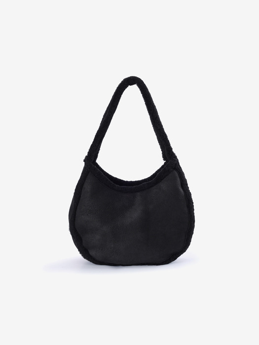 GENUINE SHEARING HOBO BAG BLACK