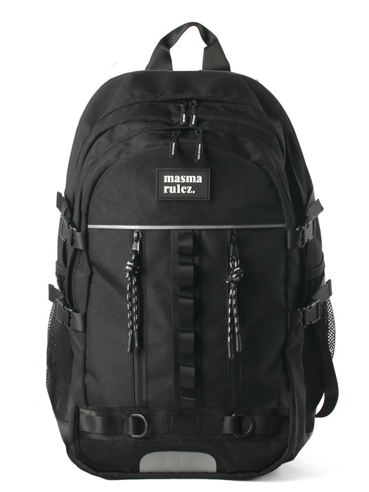 Twin zipper mesh backpack_Black